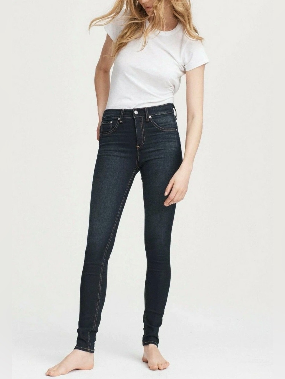 RAG & BONE NINA HIGH-RISE SKINNY STRETCH DENIM JEANS BEDFORD $195 MSRP